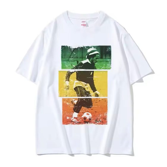 Vintage Bob Marley Playing Soccer Photo White Men's T-Shirt