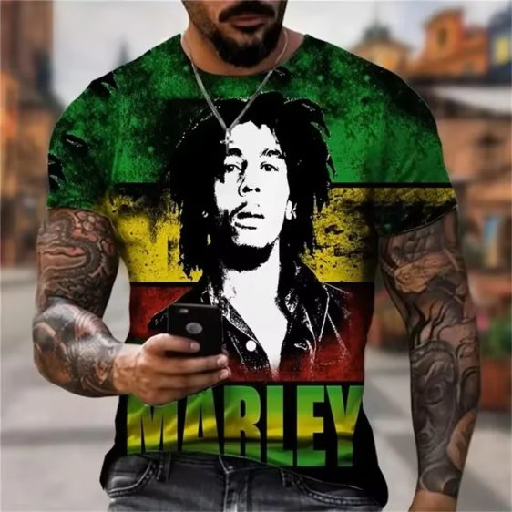 Vintage Bob Marley Rastafarian Colors Grunge Men's T-Shirt