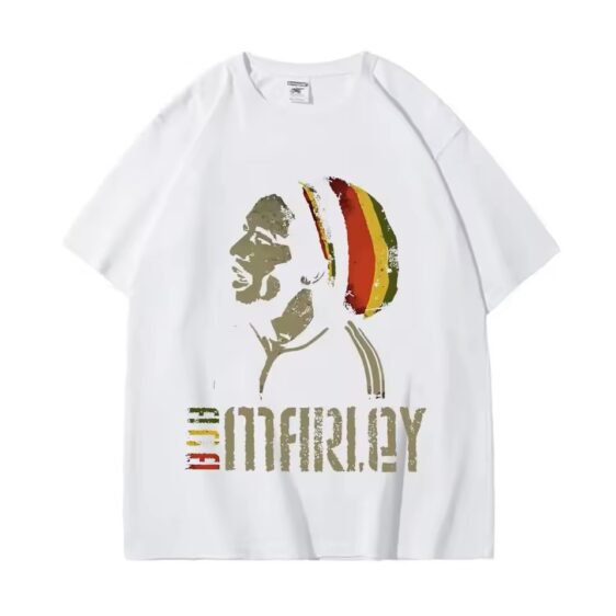 Vintage Rasta-Inspired Bob Marley White Men's T-Shirt