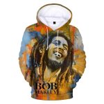 Artistic Bob Marley Warm Watercolor Portrait Print Hoodie