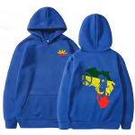 Bob Marley Abstract Africa Weed Leaf Logo Royal Blue Hoodie