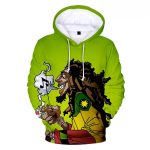 Bob Marley Cartoon Rasta Dreadlock Smoker Art Green Hoodie