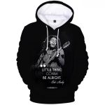Bob Marley Every Little Thing Quote Print Black Hoodie