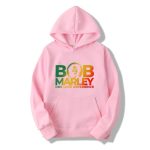 Bob Marley One Love Experience Typography Pink Hoodie