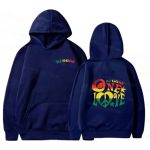 Bob Marley One Love Reggae Logo Artwork Navy Blue Hoodie