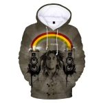Bob Marley Urban Speaker Grunge Rainbow Artwork Hoodie