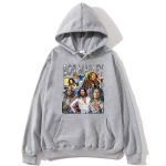 Gray Bob Marley Legendary Photo Collage Print Hoodie
