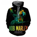 Iconic Bob Marley Legend Live Performance Graphic Hoodie