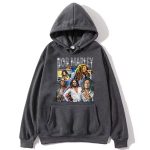 Iconic Reggae Bob Marley Collage Graphic Dark Gray Hoodie