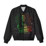 Jah Rastafari Bob Marley Grunge Art Black Bomber Jacket