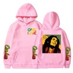 Jamaican Artist Bob Marley One Love Reggae Quote Pink Hoodie