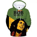 Jamaican Flag Bob Marley Singer Rasta Graphic Art Hoodie