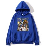 Legendary Icon Bob Marley Photo Collage Blue Hoodie
