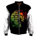 Love The Life You Live Bob Marley Rasta Art Varsity Jacket
