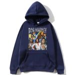 Music Legend Bob Marley Concert Photos Navy Blue Hoodie