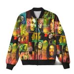 Music Legend Bob Marley Tribute Album Covers Bomber Jacket