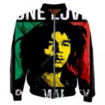 One Love Bob Marley Grunge Rasta Flag Colors Bomber Jacket