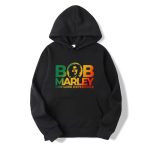 One Love Experience Bob Marley Rasta Text Art Black Hoodie