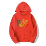 One Love Experience Bob Marley Rasta Text Art Red Hoodie