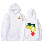 One Love Peace Weed Leaf Bob Marley Reggae White Hoodie