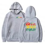 One Love Rasta Bob Marley Africa Abstract Art Gray Hoodie