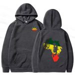 Rasta Bob Marley Africa Silhouette Art Logo Dark Gray Hoodie