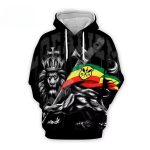 Rastafarian Royal Lion Rasta Flag Bob Marley Graphic Hoodie