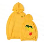 Reggae Bob Marley Africa Map Silhouette Yellow Hoodie