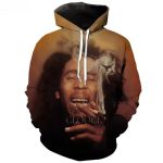 Soulful Bob Marley Smoking Classic Photo Brown Hoodie