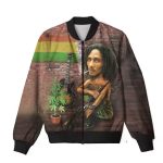 Urban Rebel Bob Marley Brick Wall Art Bomber Jacket