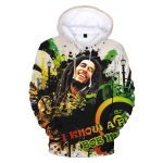 Urban Splash Smiling Bob Marley Paint Typography Art Hoodie