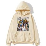 Vintage Bob Marley Concert Collage Artwork Khaki Hoodie
