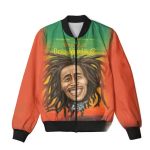 Who Was Bob Marley Cartoon Caricature Art Bomber Jacket